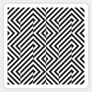 Black and white geometric op art pattern Magnet